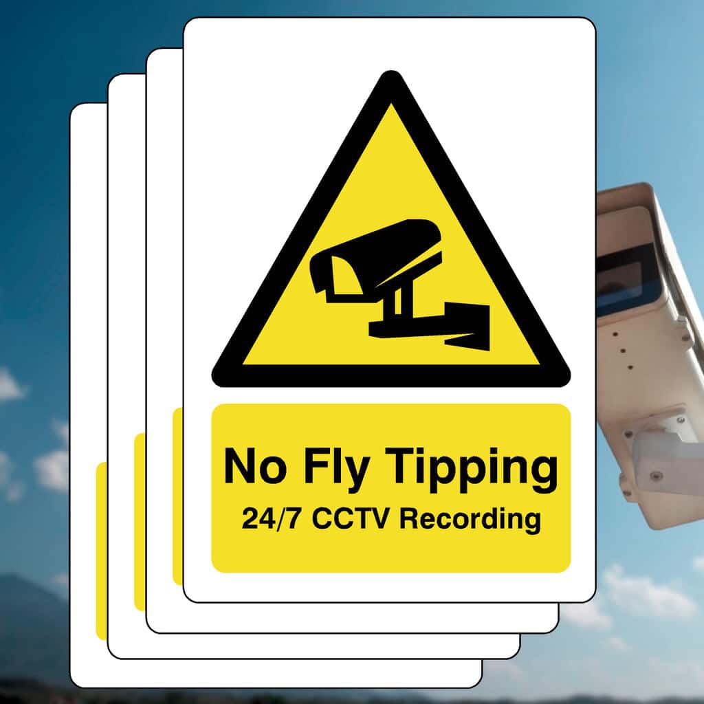 Multipack No Fly Tipping CCTV Recording Sign | Pack of 5-The Safety Sheep Store