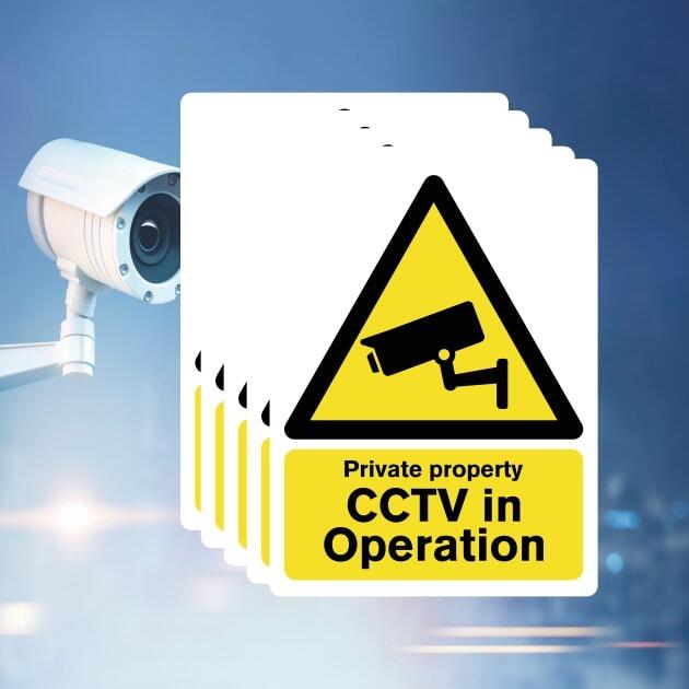 Multipack Private Property CCTV Signs | 5 Pack-The Safety Sheep Store