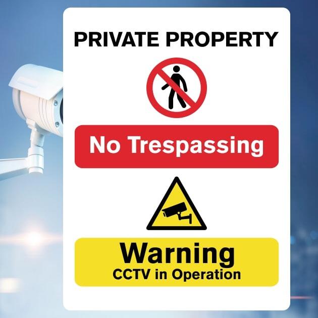 Multipack Private Property No Trespassing CCTV Signs | 5 Pack-The Safety Sheep Store