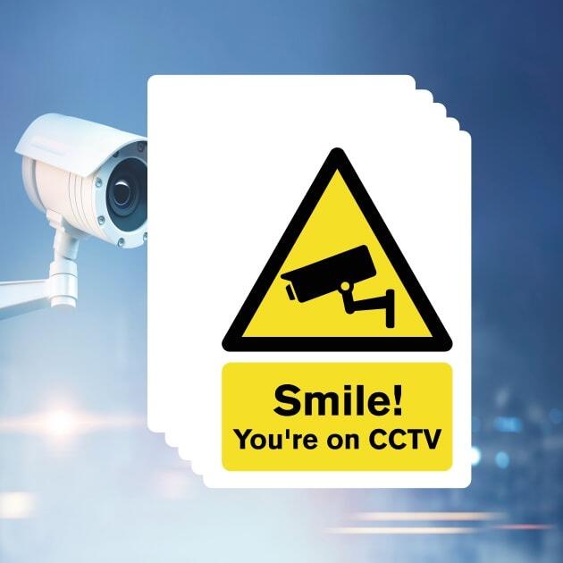 Multipack Smile You're On CCTV Warning Signs | 5 Pack-The Safety Sheep Store
