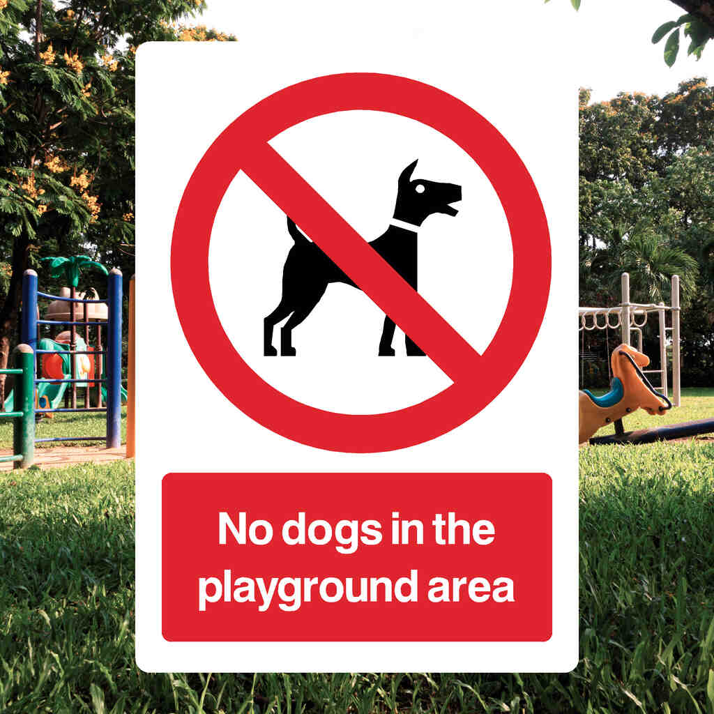 No Dogs in the Playground Area Sign-The Safety Sheep Store