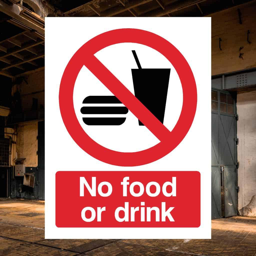 No Food Or Drink Sign-The Safety Sheep Store