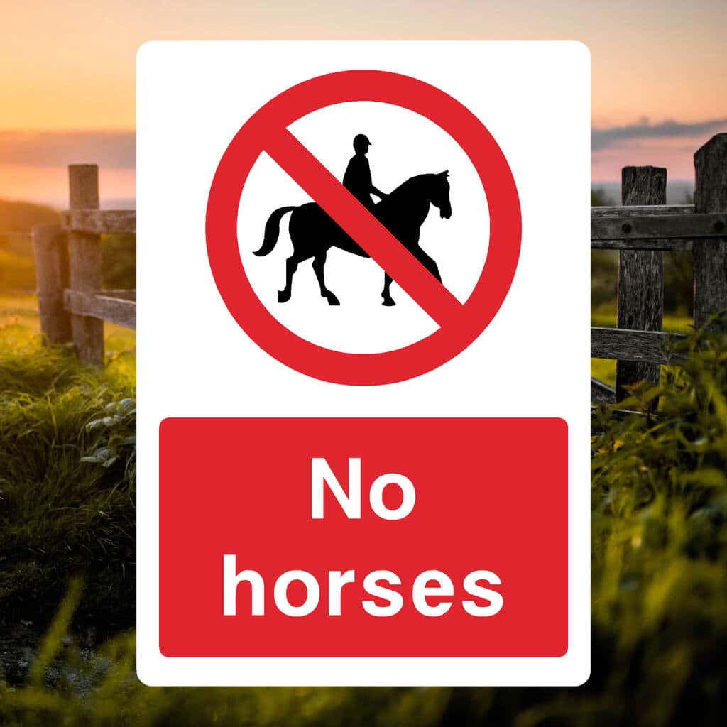 No Horses Allowed Sign-The Safety Sheep Store