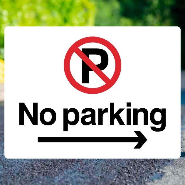 No Parking Arrow Sign Right-The Safety Sheep Store
