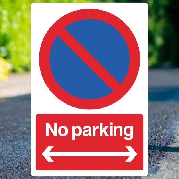 No Parking Arrow Sign v2-The Safety Sheep Store