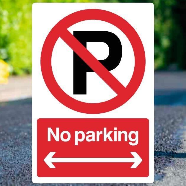 No Parking Arrow Sign v3-The Safety Sheep Store