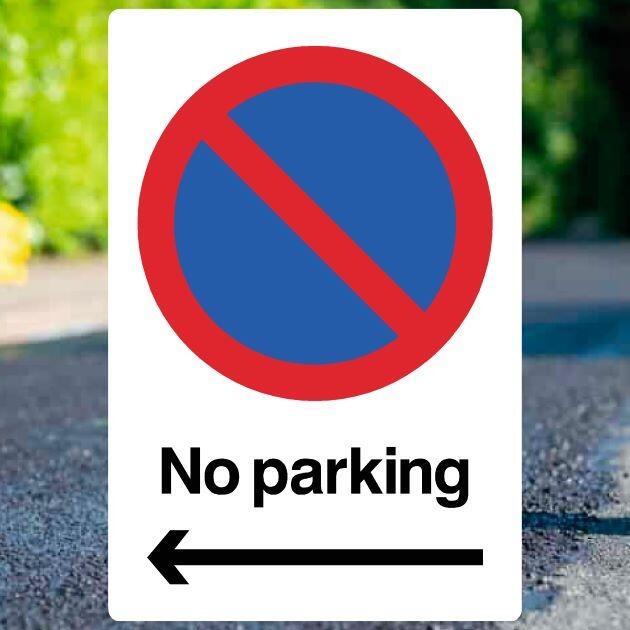 No Parking Left Arrow Sign-The Safety Sheep Store