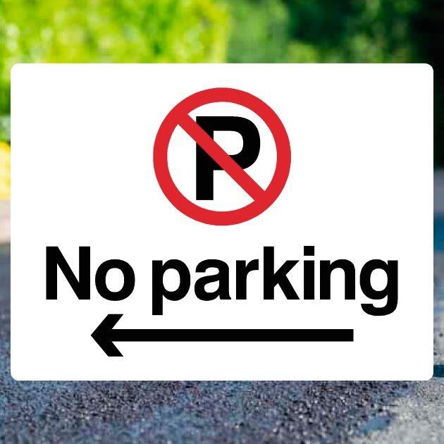 No Parking Left Arrow Sign v2-The Safety Sheep Store