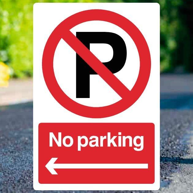 No Parking Left Arrow Sign v3-The Safety Sheep Store