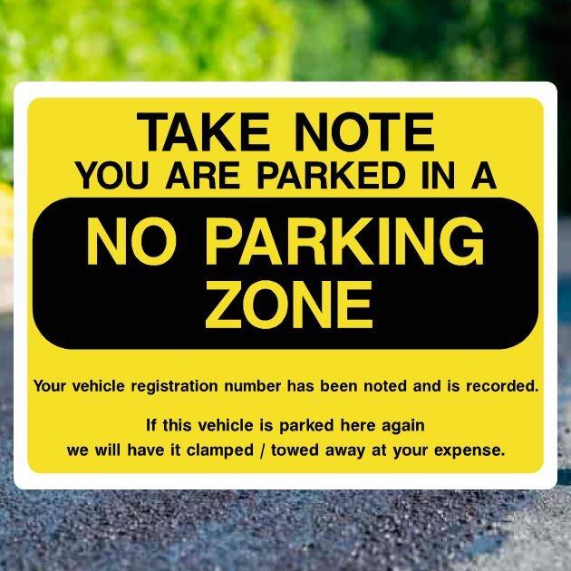 No Parking Zone Sign-The Safety Sheep Store