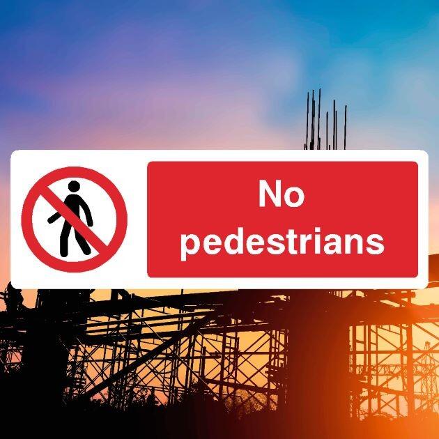 No Pedestrians Sign Landscape-The Safety Sheep Store