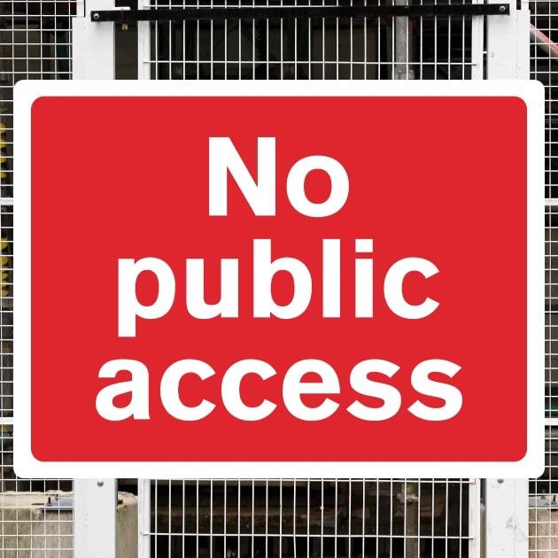 No Public Access Safety Sign-The Safety Sheep Store