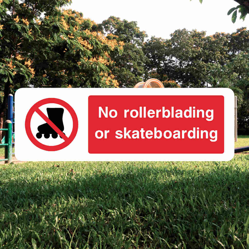 No Rollerblading Or Skateboarding Sign-The Safety Sheep Store