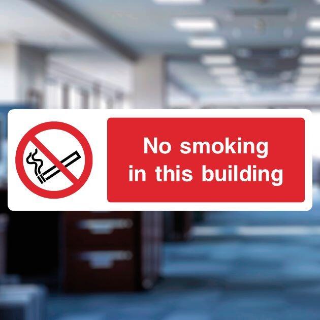 No smoking in this building signs brushed stainless steel | Aura Sign No smoking in this building signs brushed stainless steel | Aura Sign