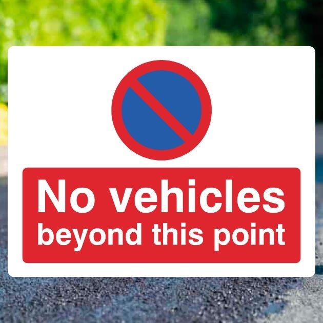 No Vehicles Sign (Landscape)-The Safety Sheep Store