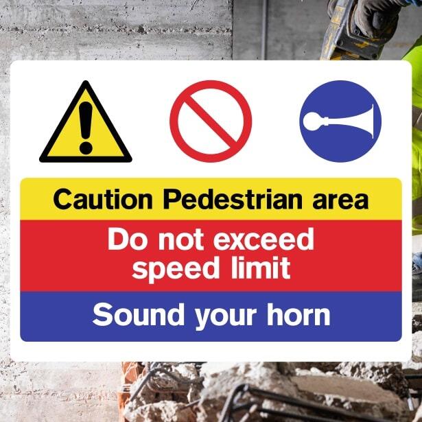 Pedestrian Area Speed Limit Hazard Sign-The Safety Sheep Store