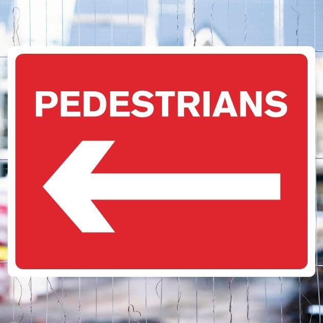 Pedestrian Left Arrow Sign-The Safety Sheep Store