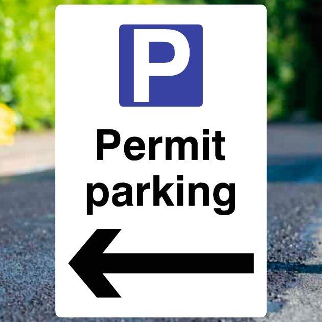 Permit Parking Left Sign-The Safety Sheep Store