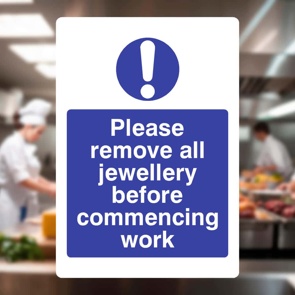 Please Remove All Jewellery Before Commencing Work Sign - The Safety Sheep Store