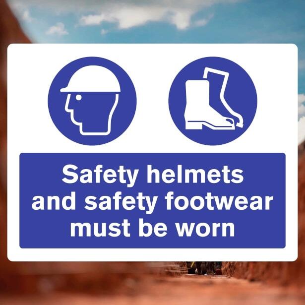 PPE Footwear & Helmet Sign-The Safety Sheep Store