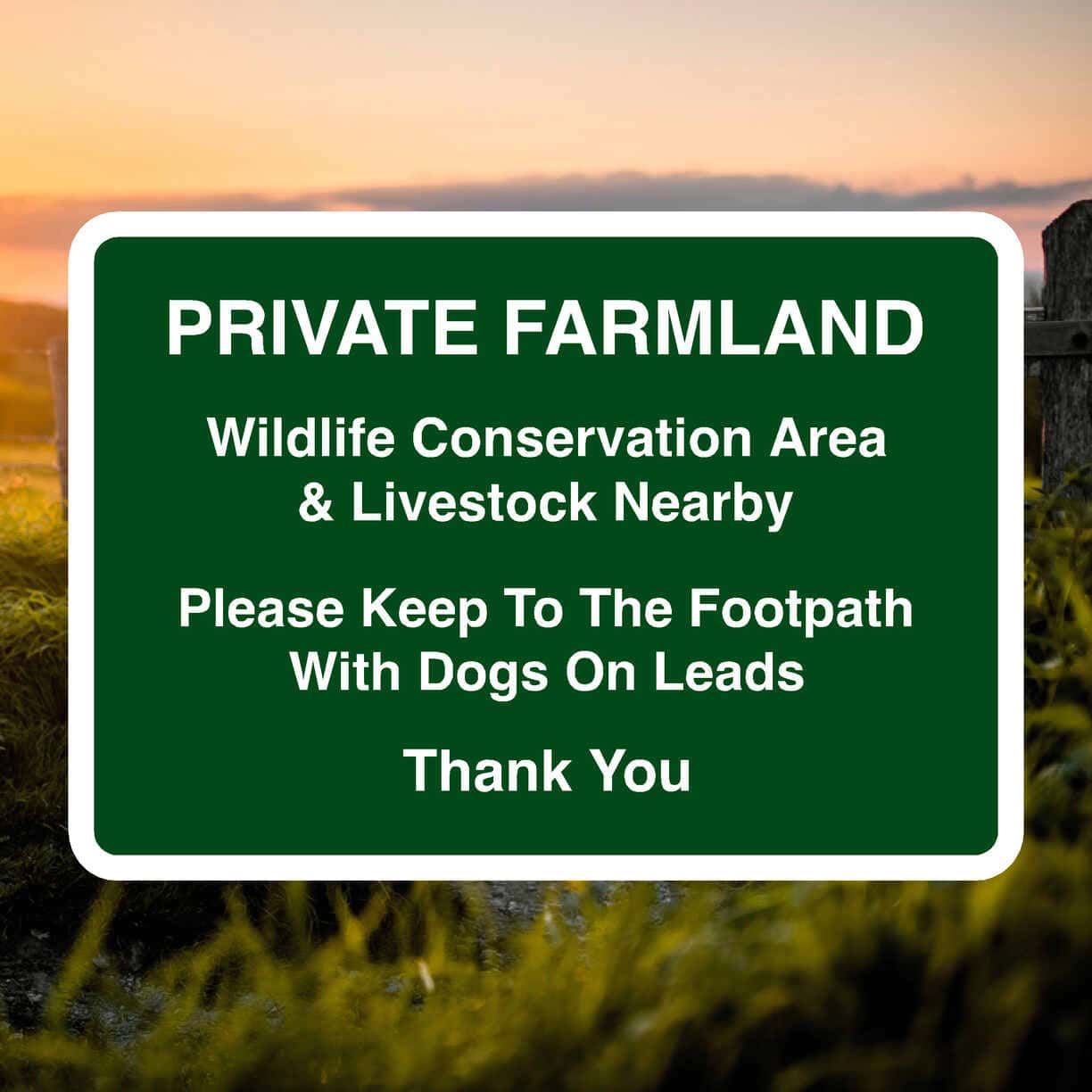 Private Farmland Wildlife Conservation Area Sign-The Safety Sheep Store