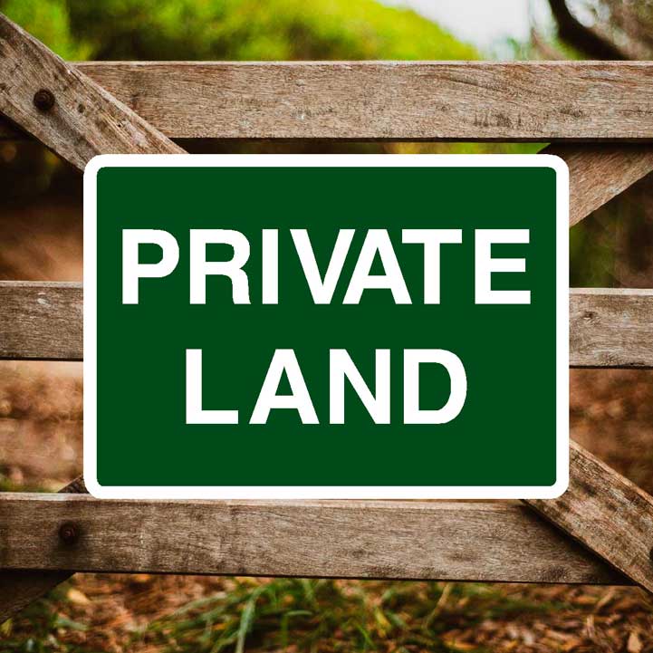 Private Land Sign - The Safety Sheep Store