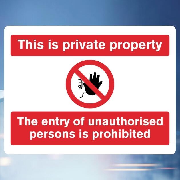 Private Property Unauthorised Entry Prohibited Sign-The Safety Sheep Store