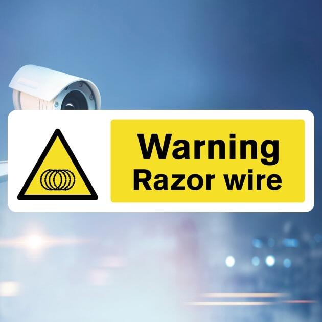 Razor Wire Security Sign-The Safety Sheep Store