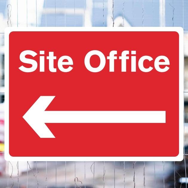 Site Office Sign Left Arrow-The Safety Sheep Store