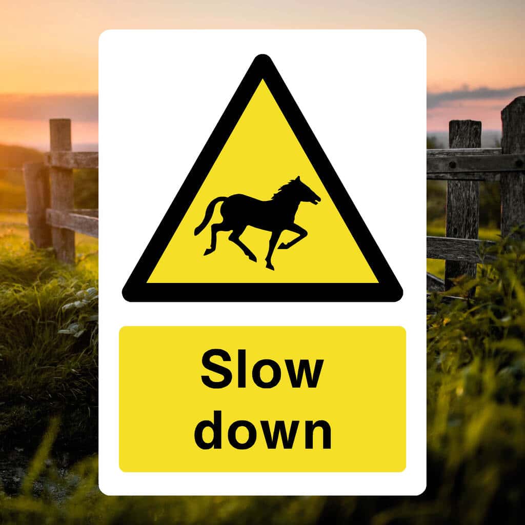 Slow Down Horses Sign-The Safety Sheep Store