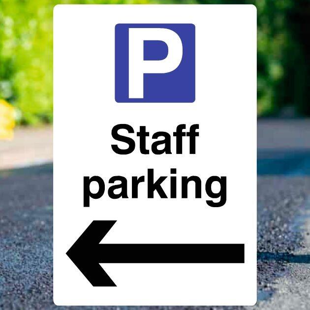 Staff Parking Left Sign-The Safety Sheep Store