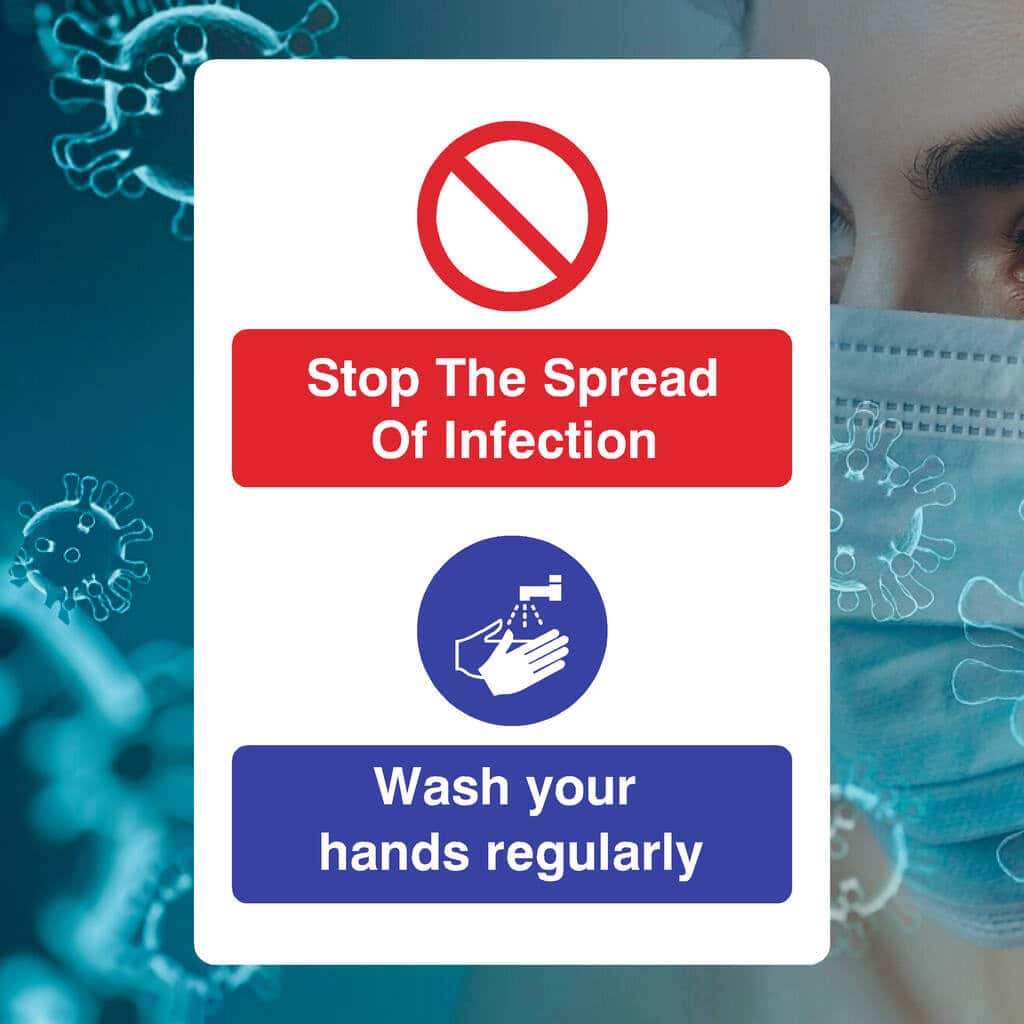 Stop Spread Of Infection Wash Hands Regularly Sign - The Safety Sheep Store