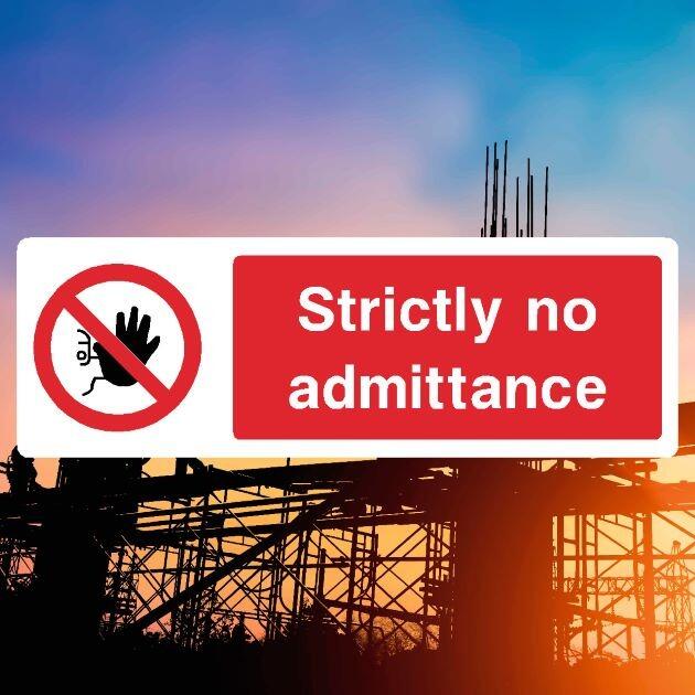 Strictly No Admittance Sign Landscape-The Safety Sheep Store