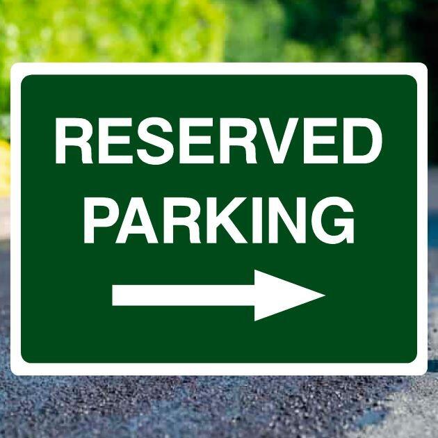 Reserved Parking Sign Right Arrow Landscape - UK Safety Signs Store