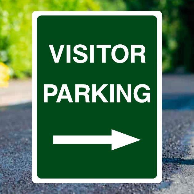 Visitor Parking Sign Right Arrow Portrait - UK Safety Signs Store