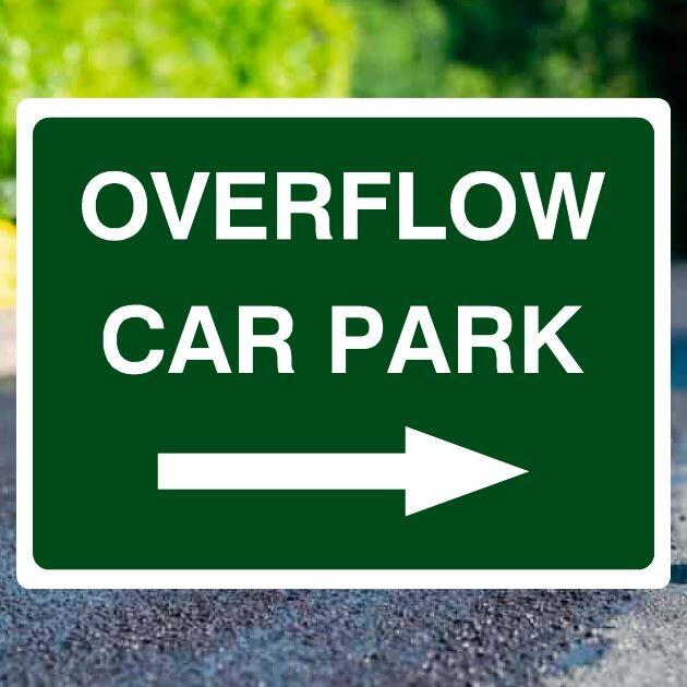 Overflow Car Park With Right Arrow Sign - UK Safety Signs Store