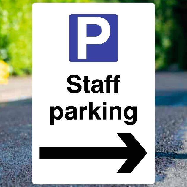 Staff Parking Right Arrow P Sign - UK Safety Signs Store