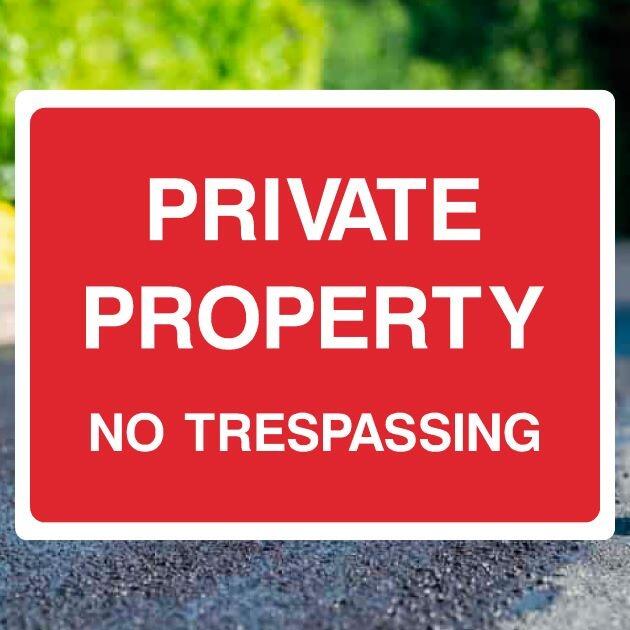 Private Property No Trespassing Sign - UK Safety Signs Store