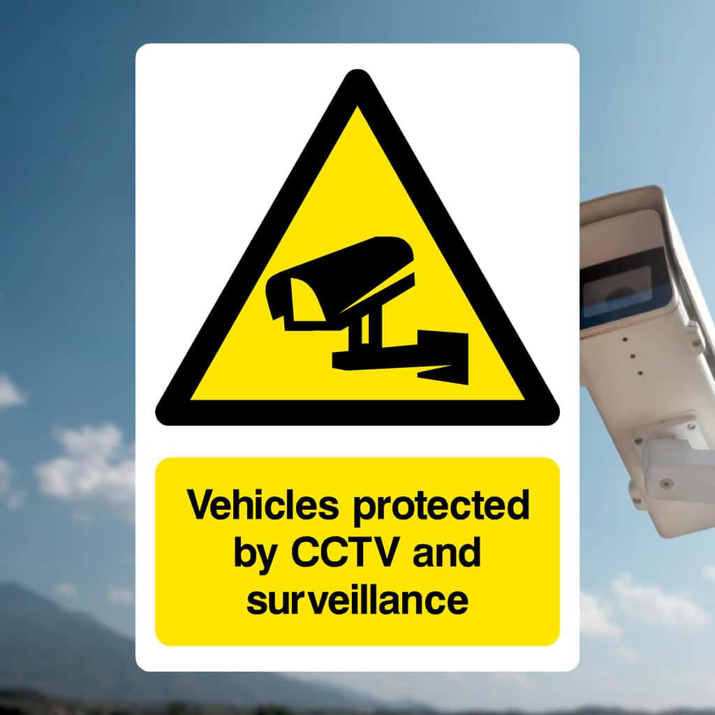 Vehicles Protected By CCTV And Surveillance Sign-The Safety Sheep Store