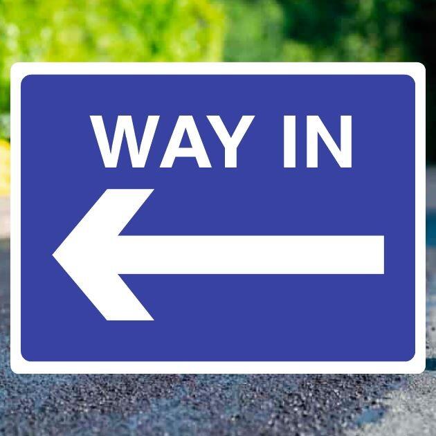 Way In Left Arrow Sign-The Safety Sheep Store