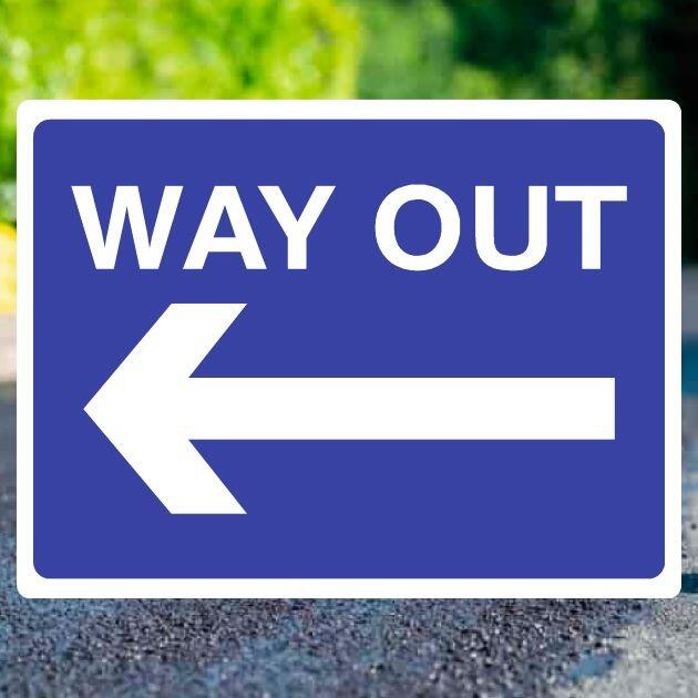 Way Out Left Sign-The Safety Sheep Store