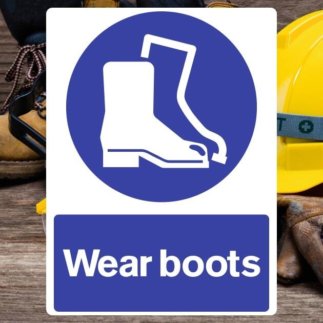 Wear Safety Boots Sign-The Safety Sheep Store