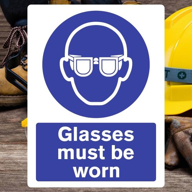 must wear goggles sign Wear Safety Glasses Sign