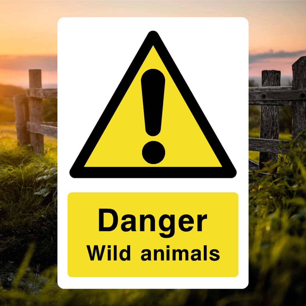 Wild Animals Warning Sign-The Safety Sheep Store