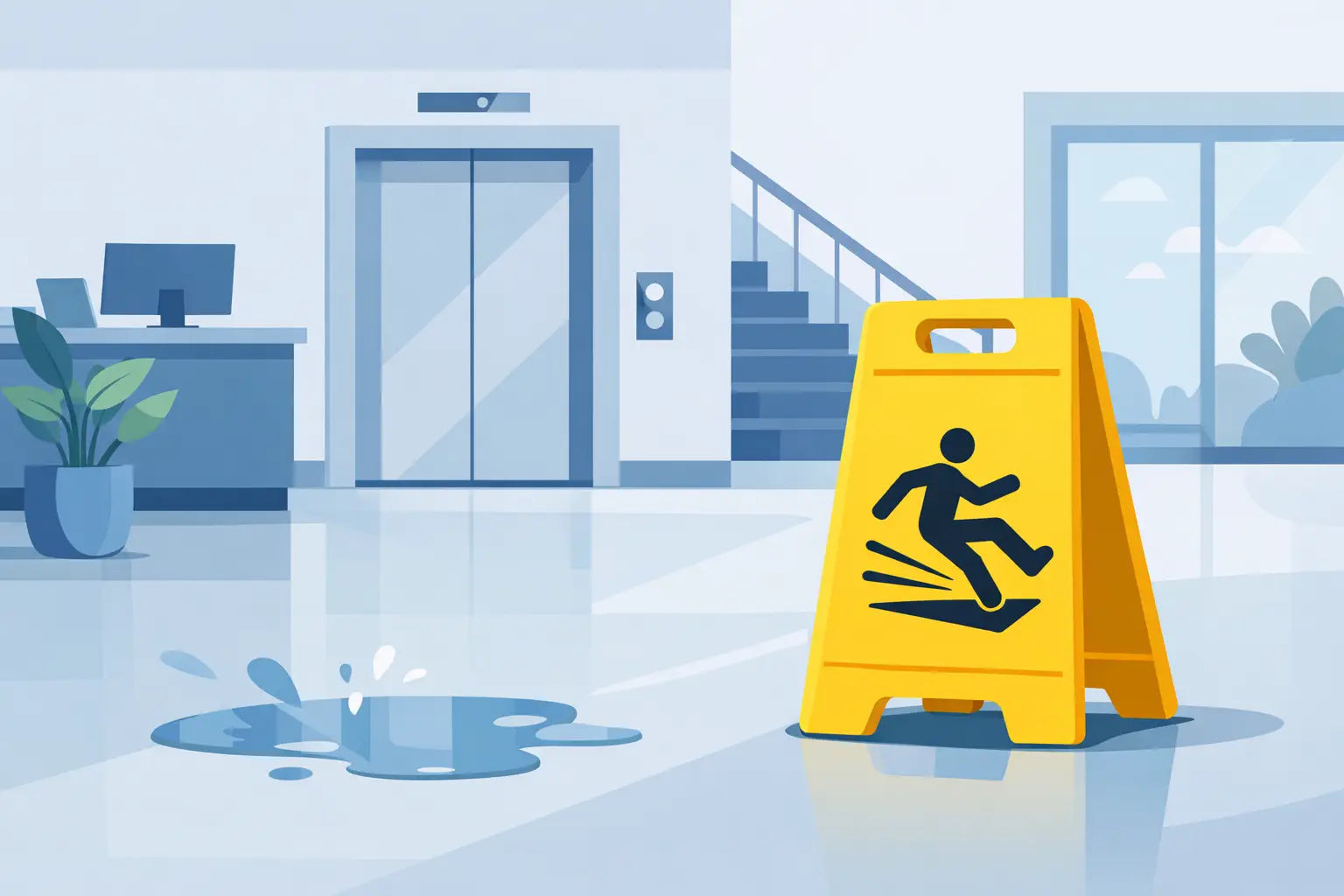 Where Slippery Floor Warning Signs Belong