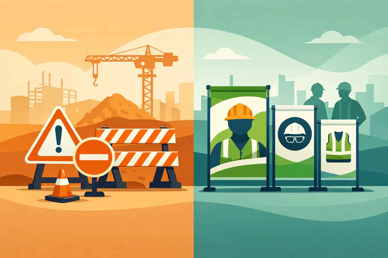 Construction Signs vs Safety Banners