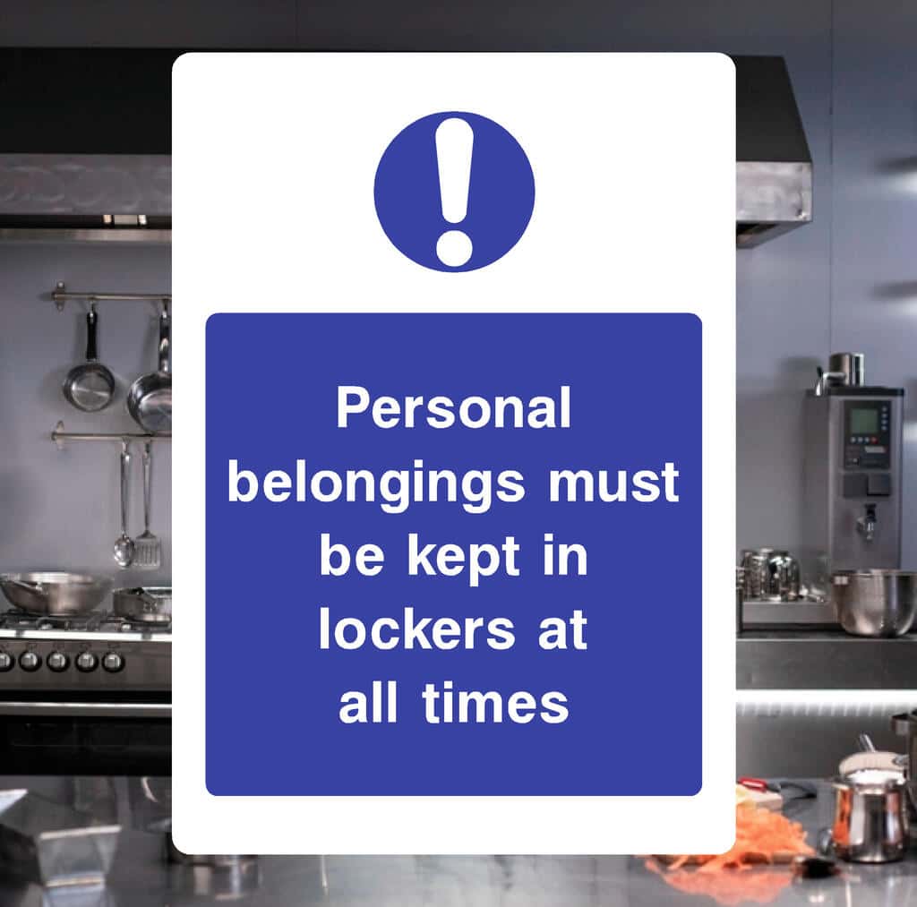 Belongings Must Be Kept In Lockers Sign - The Safety Sheep Store