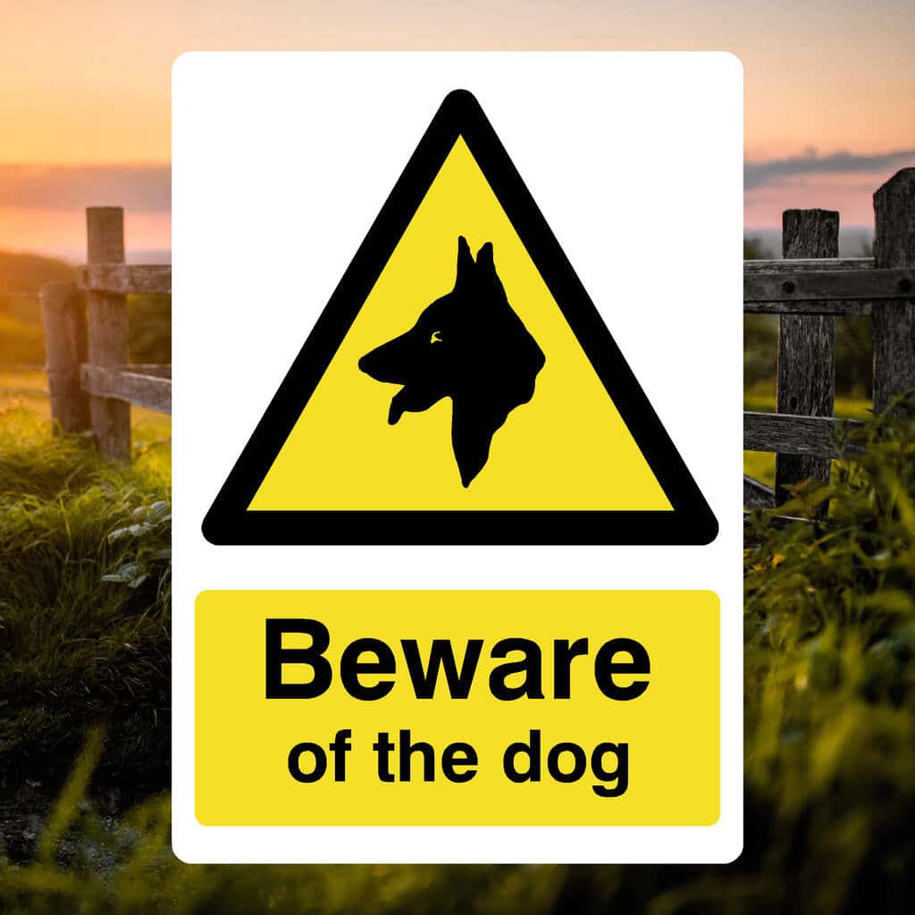 Beware Of The Dog Sign Portrait - The Safety Sheep Store