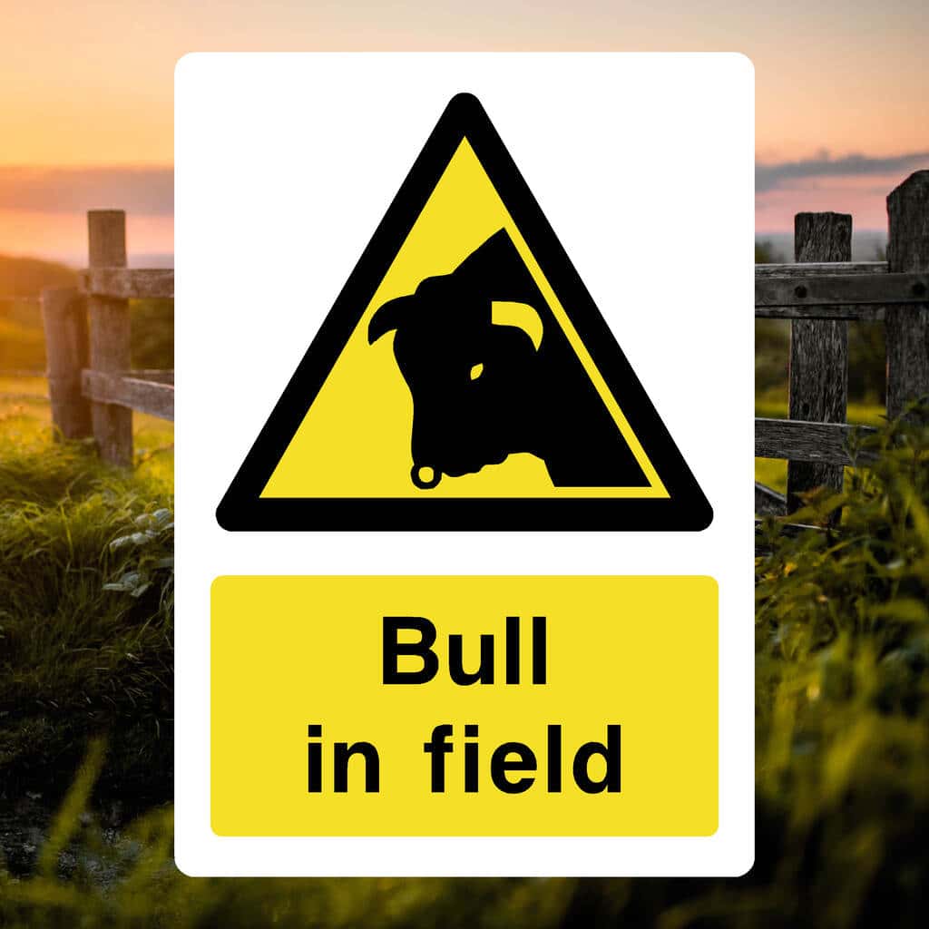 Bull In Field Sign - The Safety Sheep Store