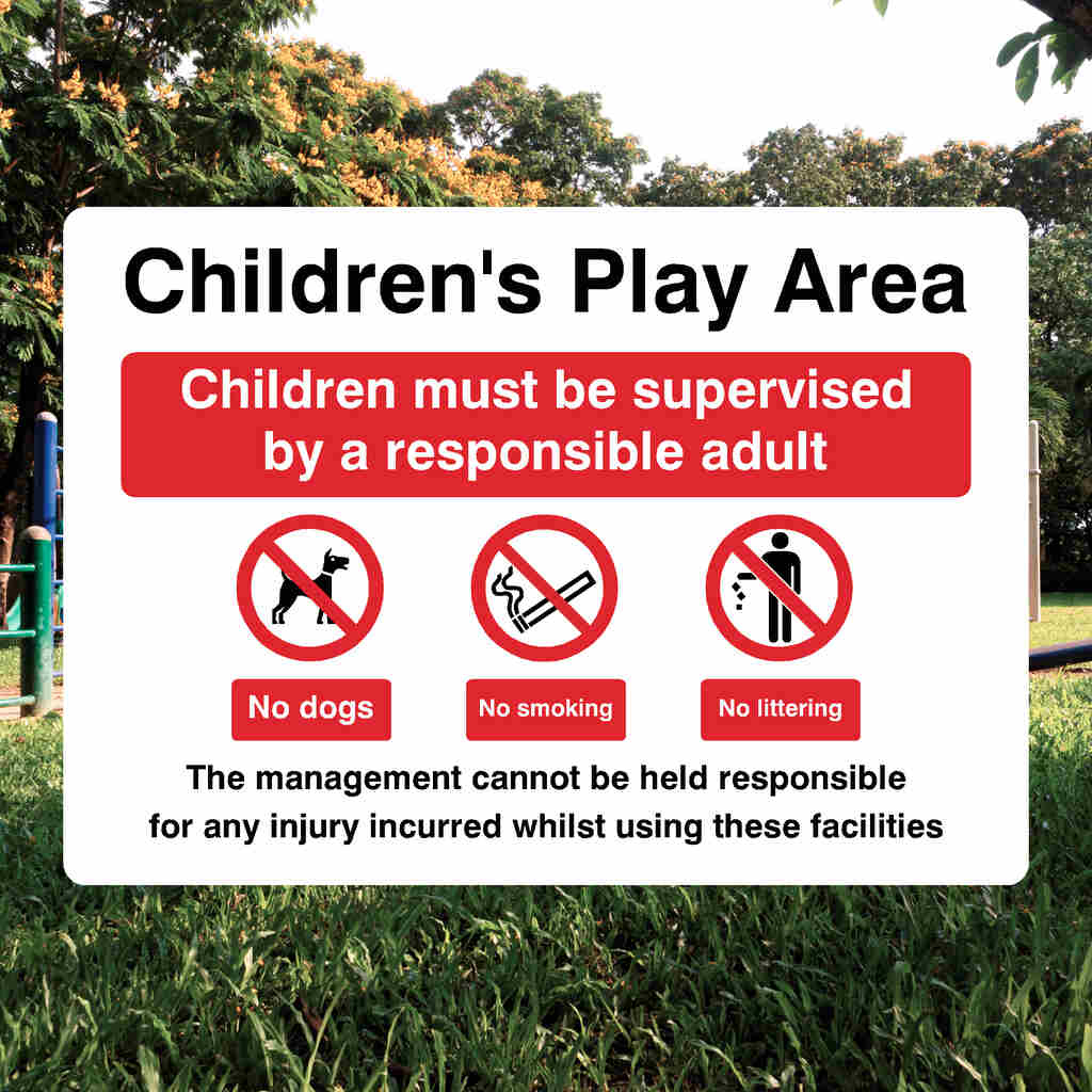 Children's Play Area Disclaimer Sign - The Safety Sheep Store